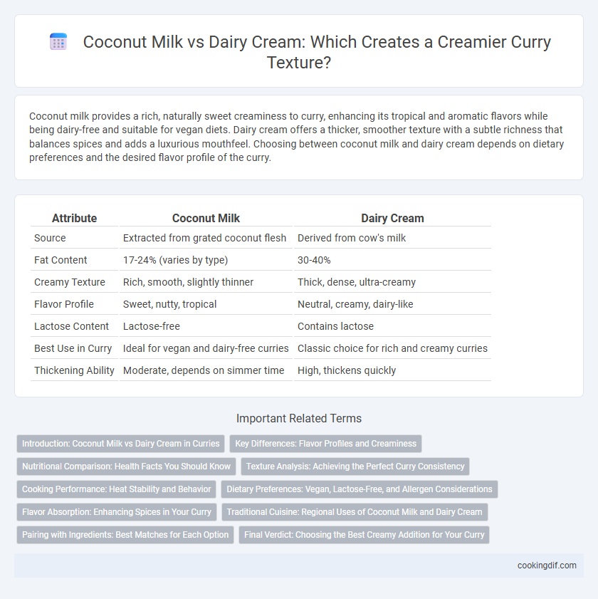 Coconut Milk vs Dairy Cream: Which Creates a Creamier Curry Texture?
