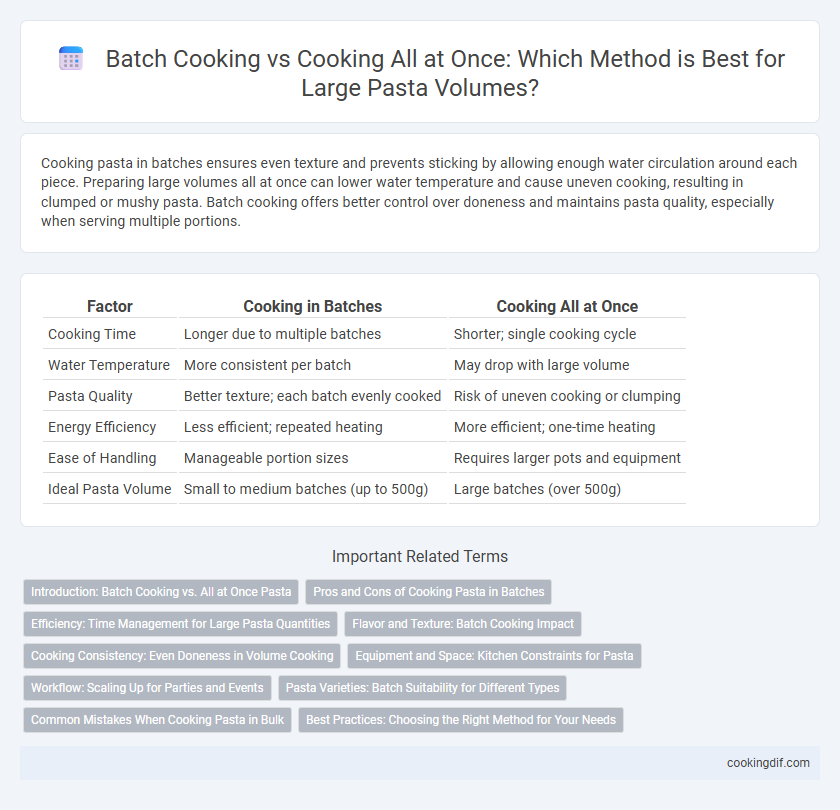 Batch Cooking vs Cooking All at Once: Which Method is Best for Large Pasta Volumes?