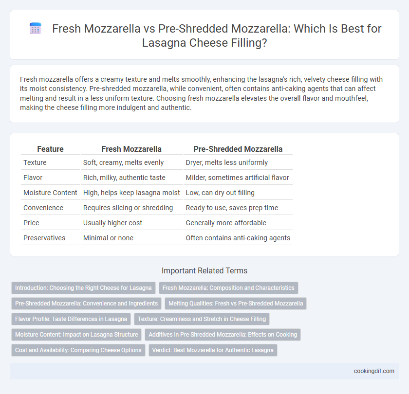 Fresh Mozzarella vs Pre-Shredded Mozzarella: Which Is Best for Lasagna Cheese Filling?