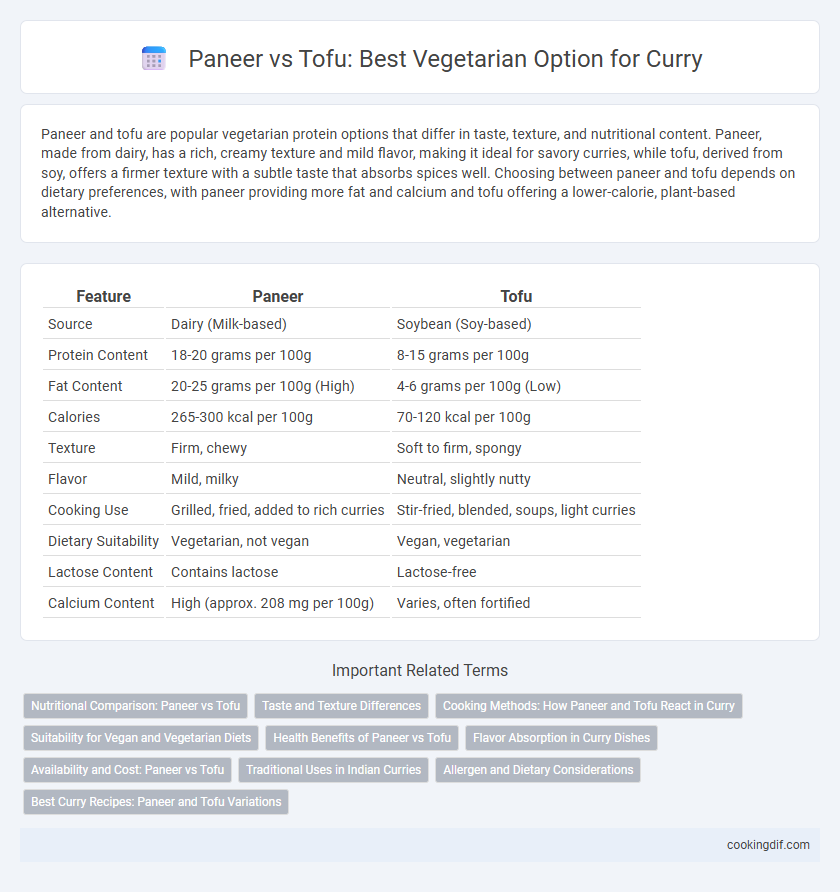 Paneer vs Tofu: Best Vegetarian Option for Curry
