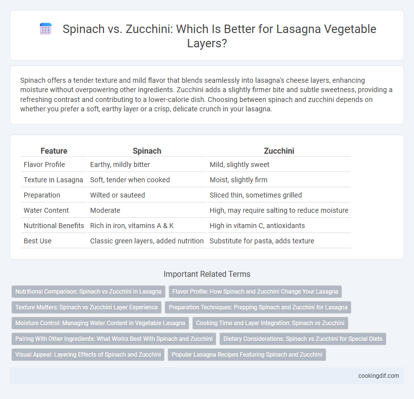Spinach vs. Zucchini: Which Is Better for Lasagna Vegetable Layers?