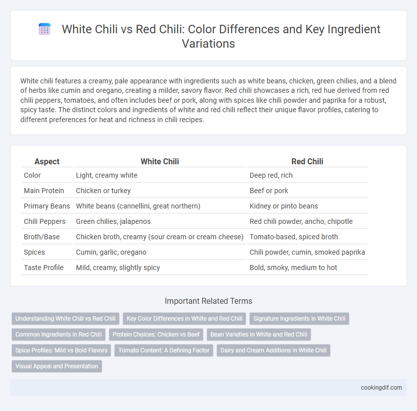 White Chili vs Red Chili: Color Differences and Key Ingredient Variations