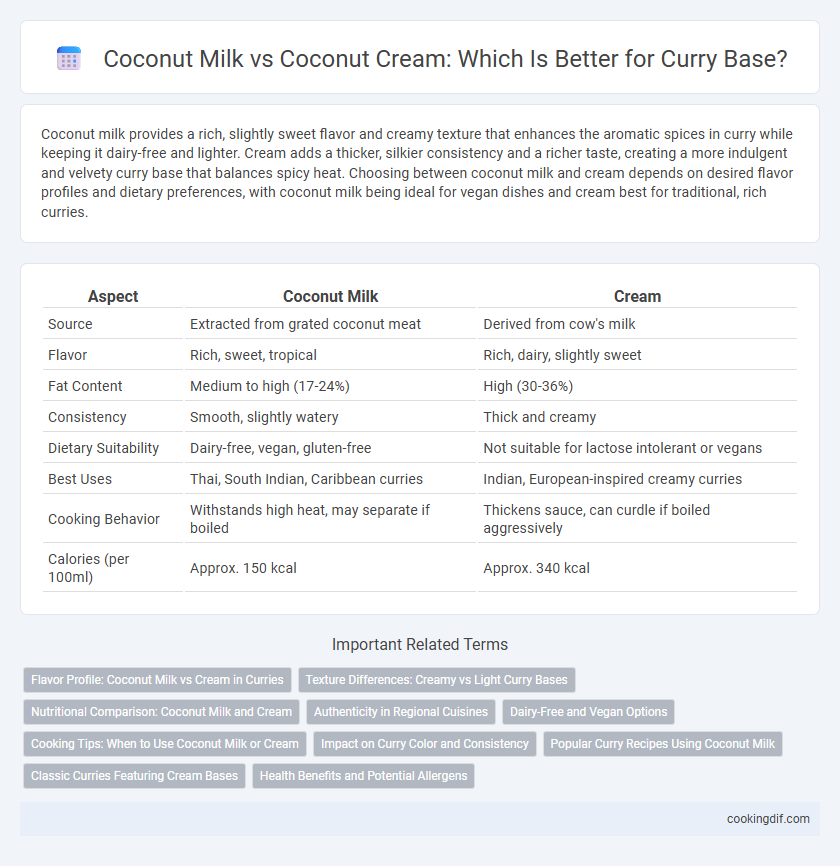 Coconut Milk vs Coconut Cream: Which Is Better for Curry Base?