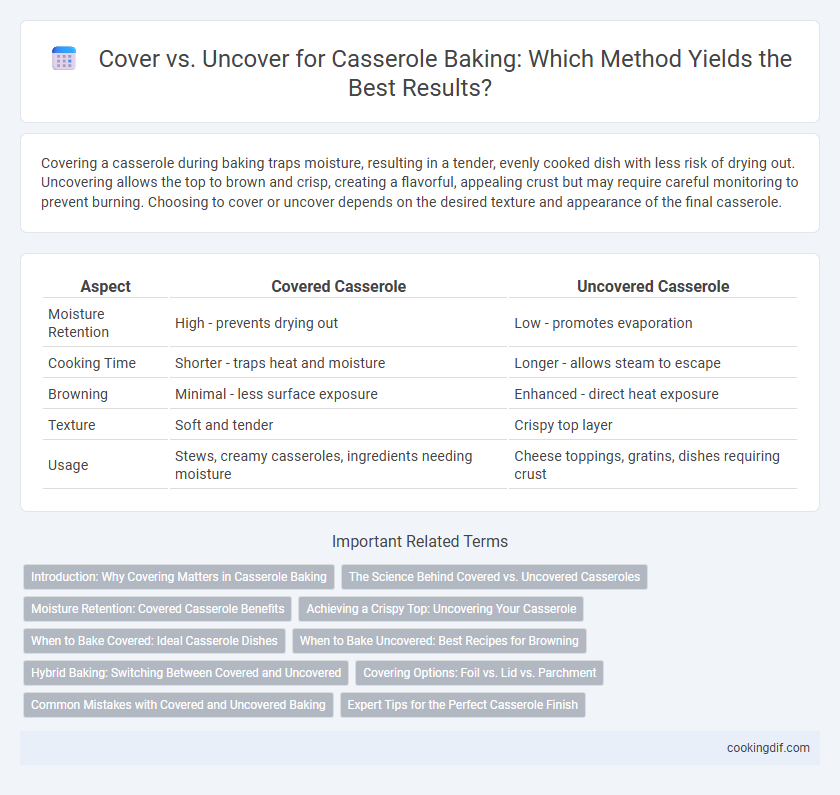 Cover vs. Uncover for Casserole Baking: Which Method Yields the Best Results?