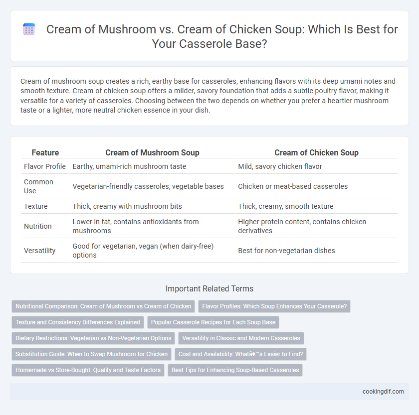 Cream of Mushroom vs. Cream of Chicken Soup: Which Is Best for Your Casserole Base?