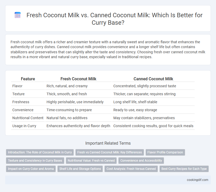 Fresh Coconut Milk vs. Canned Coconut Milk: Which Is Better for Curry Base?