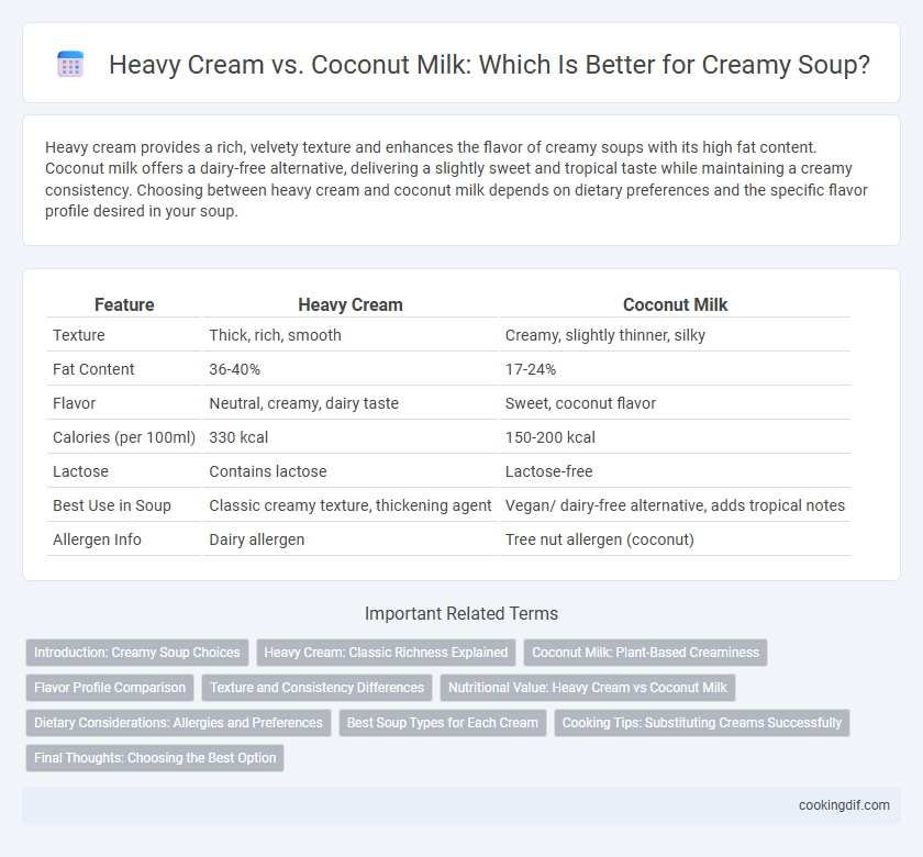 Heavy Cream vs. Coconut Milk: Which Is Better for Creamy Soup?