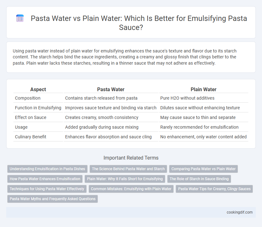 Pasta Water vs Plain Water: Which Is Better for Emulsifying Pasta Sauce?