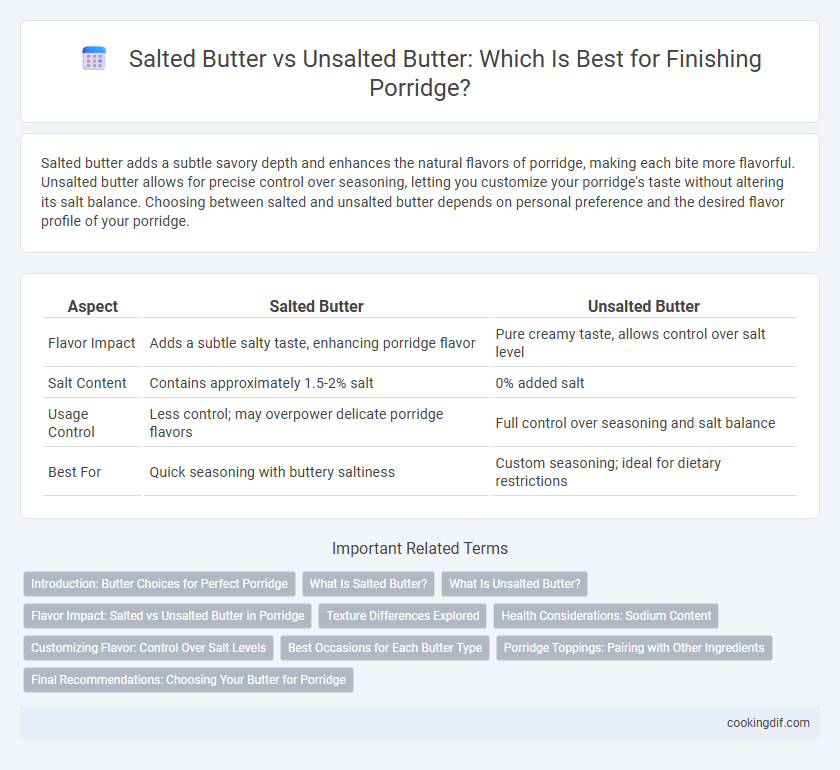 Salted Butter vs Unsalted Butter: Which Is Best for Finishing Porridge?