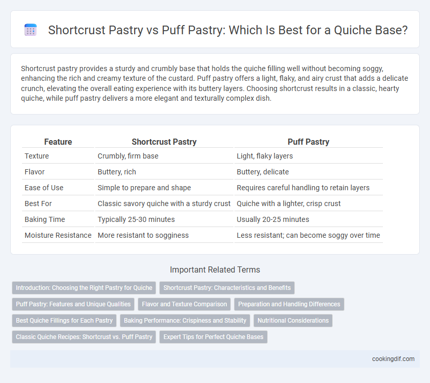 Shortcrust Pastry vs Puff Pastry: Which Is Best for a Quiche Base?