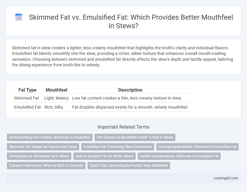 Skimmed Fat vs. Emulsified Fat: Which Provides Better Mouthfeel in Stews?