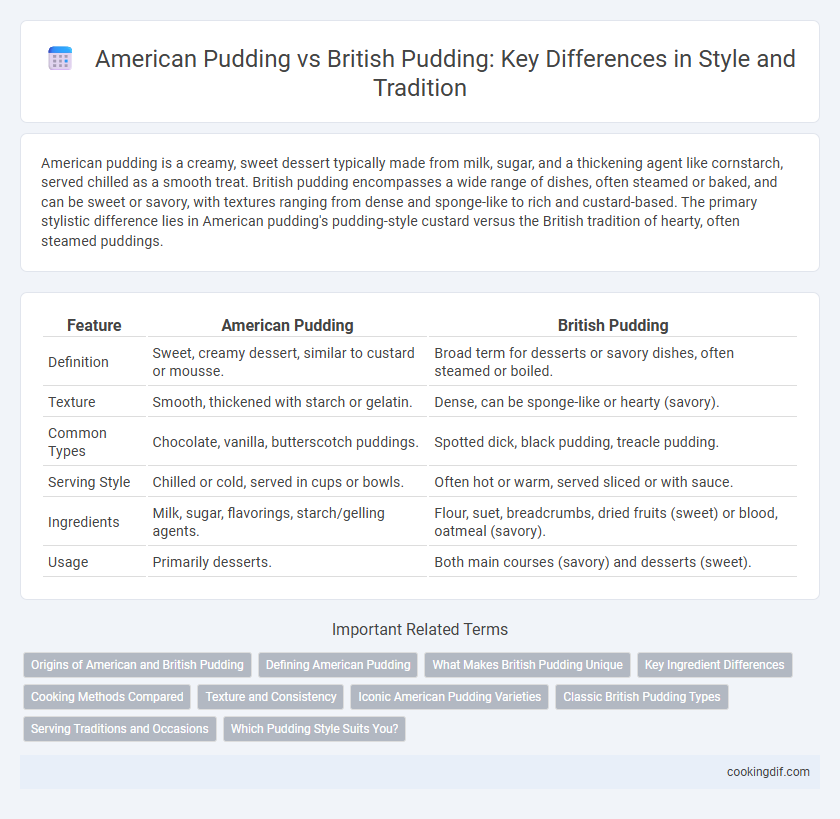 American Pudding vs British Pudding: Key Differences in Style and Tradition