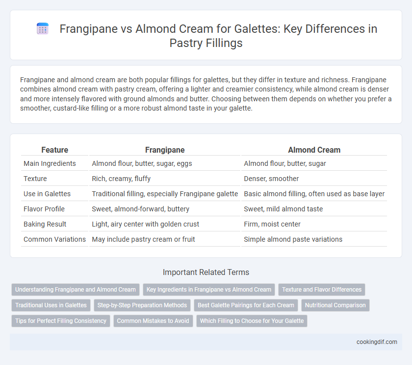 Frangipane vs Almond Cream for Galettes: Key Differences in Pastry Fillings