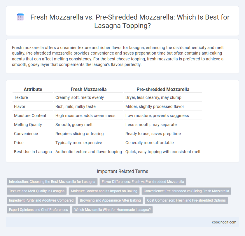 Fresh Mozzarella vs. Pre-Shredded Mozzarella: Which Is Best for Lasagna Topping?