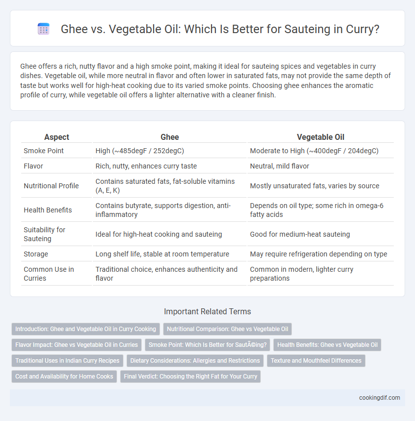 Ghee vs. Vegetable Oil: Which Is Better for Sauteing in Curry?