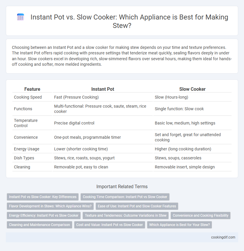Instant Pot vs. Slow Cooker: Which Appliance is Best for Making Stew?
