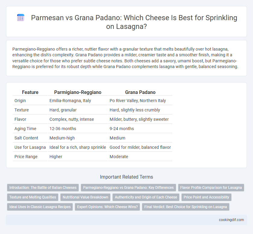 Parmesan vs Grana Padano: Which Cheese Is Best for Sprinkling on Lasagna?