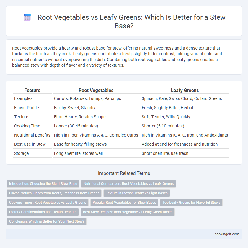 Root Vegetables vs Leafy Greens: Which Is Better for a Stew Base?