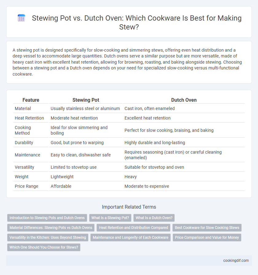 Stewing Pot vs. Dutch Oven: Which Cookware Is Best for Making Stew?