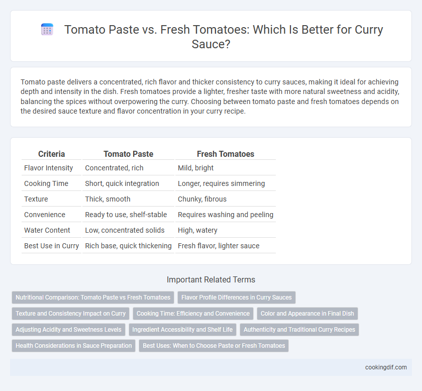 Tomato Paste vs. Fresh Tomatoes: Which Is Better for Curry Sauce?