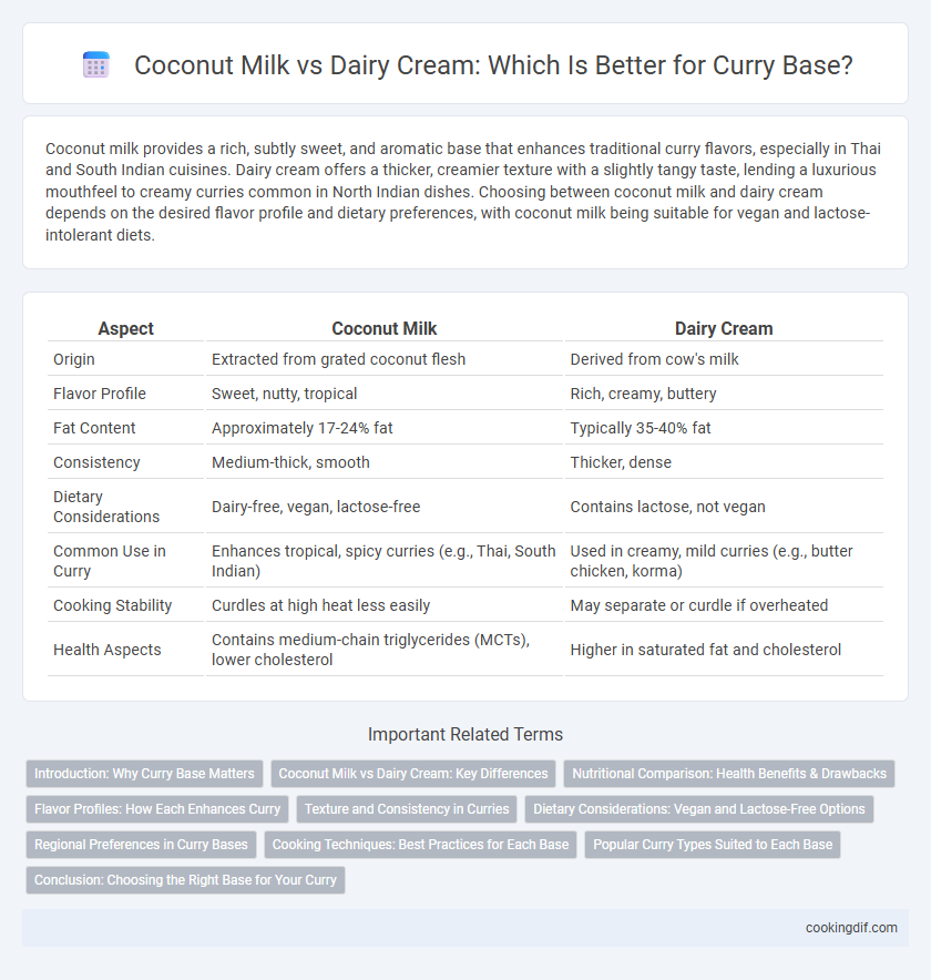 Coconut Milk vs Dairy Cream: Which Is Better for Curry Base?