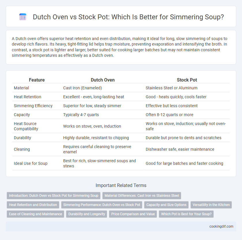 Dutch Oven vs Stock Pot: Which Is Better for Simmering Soup?
