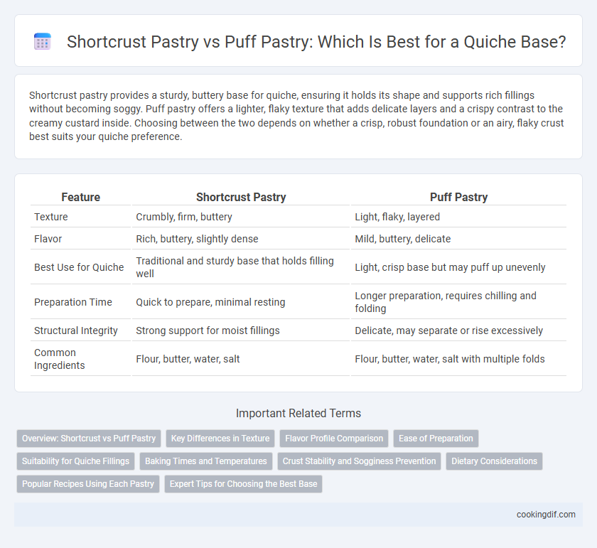 Shortcrust Pastry vs Puff Pastry: Which Is Best for a Quiche Base?