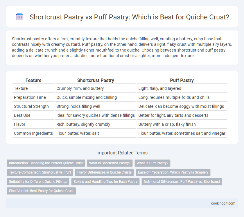 Shortcrust Pastry vs Puff Pastry: Which is Best for Quiche Crust?