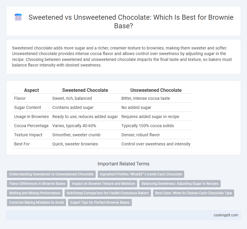 Sweetened vs Unsweetened Chocolate: Which Is Best for Brownie Base?