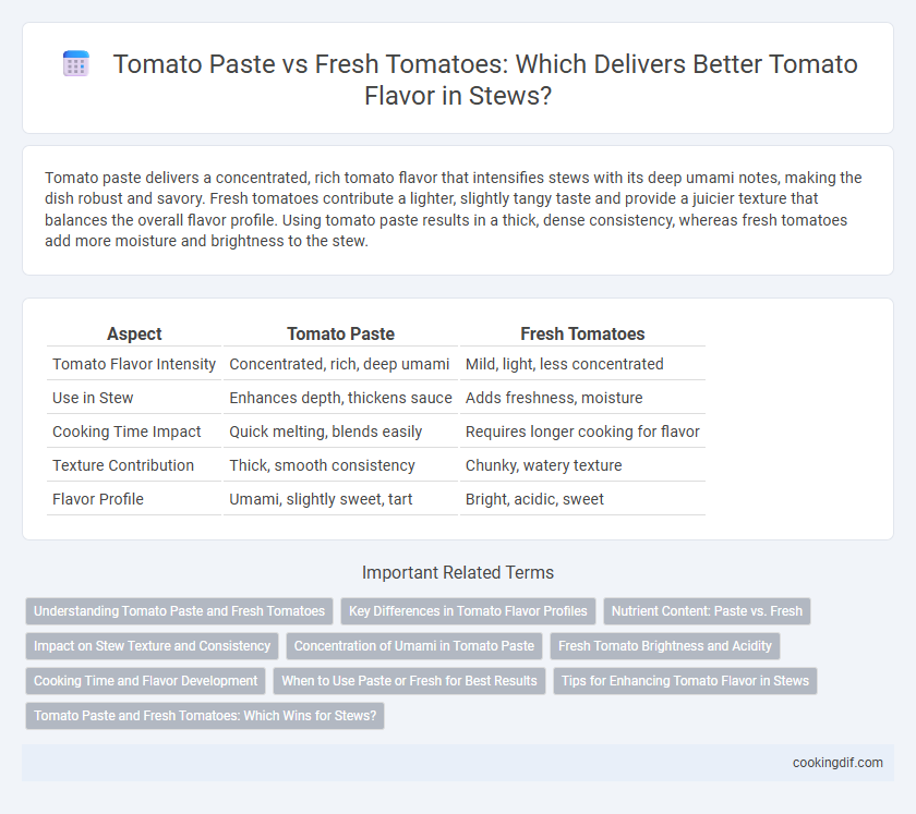 Tomato Paste vs Fresh Tomatoes: Which Delivers Better Tomato Flavor in Stews?