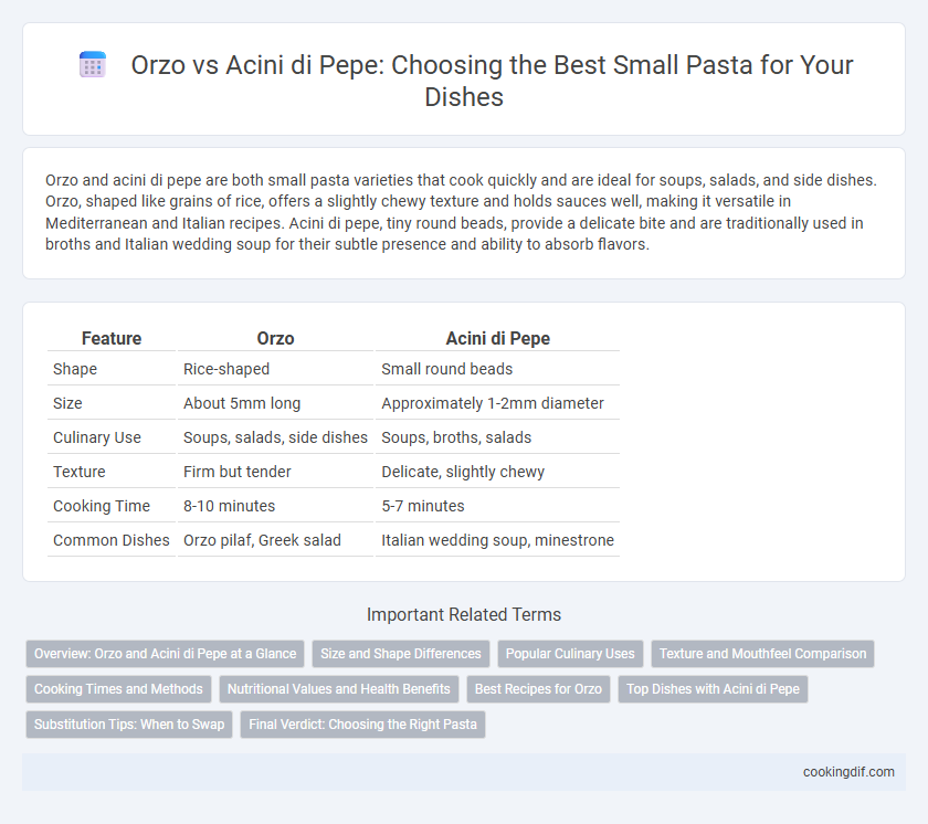 Orzo vs Acini di Pepe: Choosing the Best Small Pasta for Your Dishes