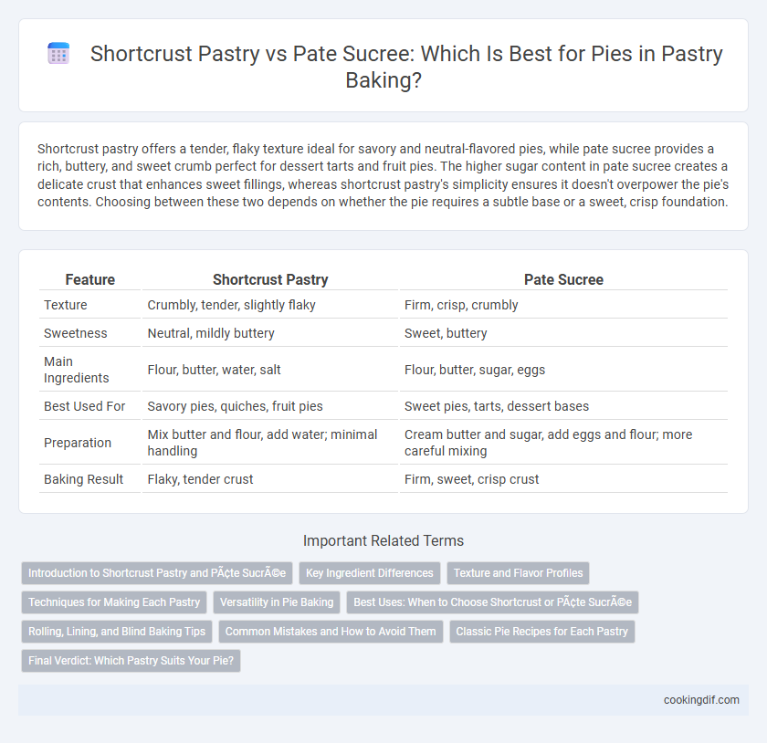 Shortcrust Pastry vs Pate Sucree: Which Is Best for Pies in Pastry Baking?
