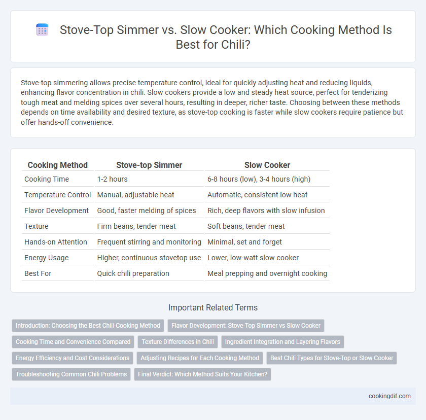 Stove-Top Simmer vs. Slow Cooker: Which Cooking Method Is Best for Chili?