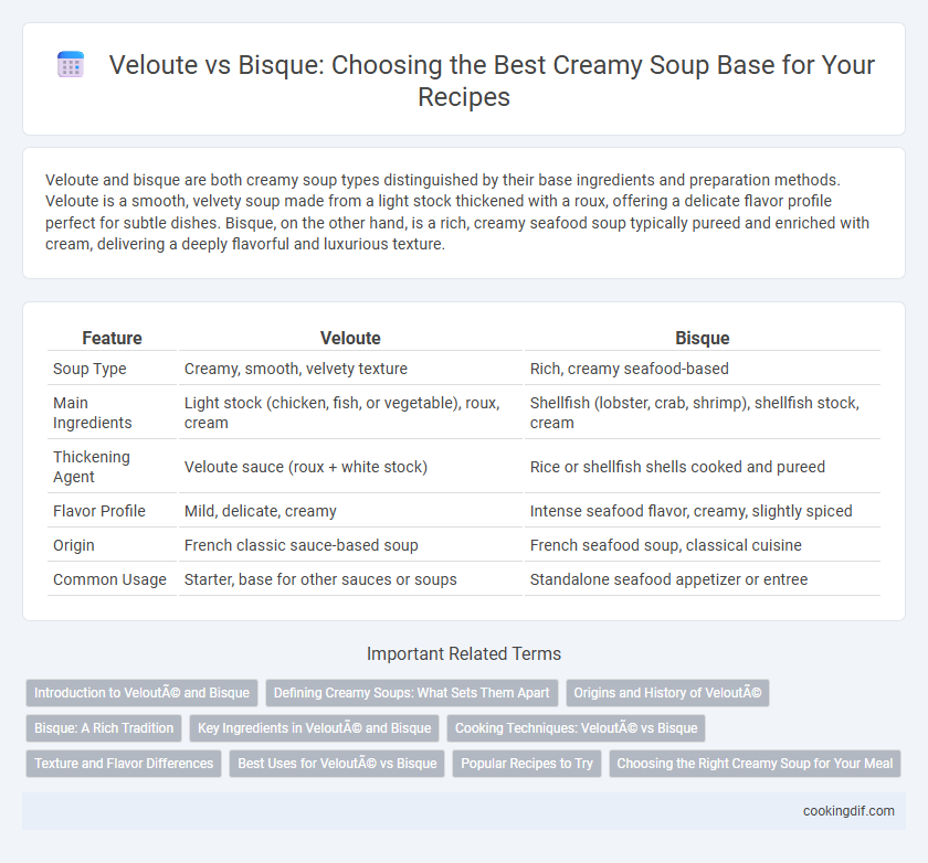 Veloute vs Bisque: Choosing the Best Creamy Soup Base for Your Recipes