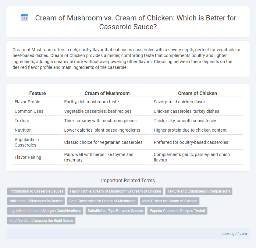 Cream of Mushroom vs. Cream of Chicken: Which is Better for Casserole Sauce?