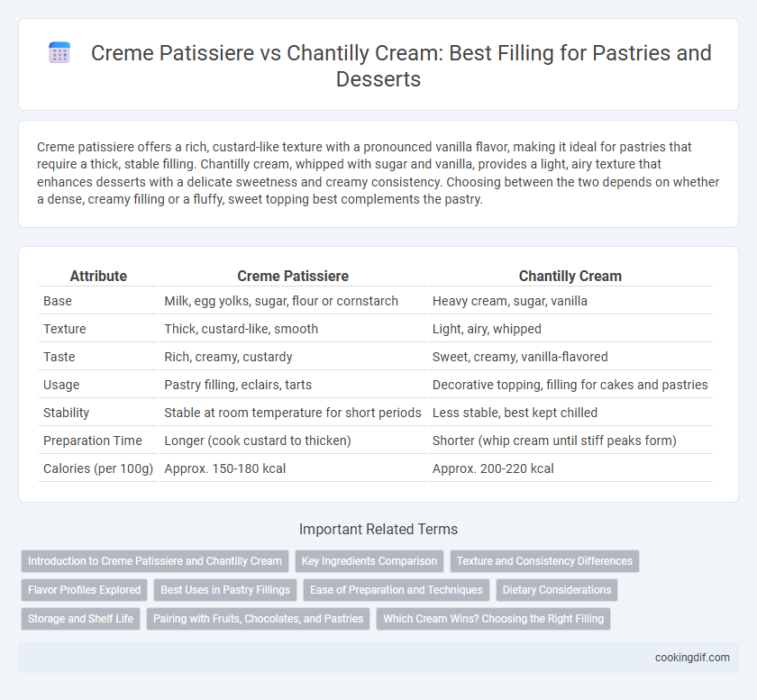 Creme Patissiere vs Chantilly Cream: Best Filling for Pastries and Desserts