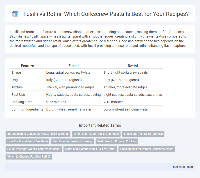 Fusilli vs Rotini: Which Corkscrew Pasta Is Best for Your Recipes?