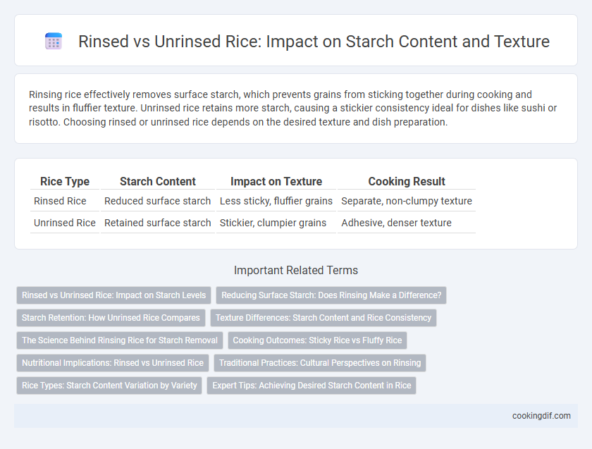 Rinsed vs Unrinsed Rice: Impact on Starch Content and Texture