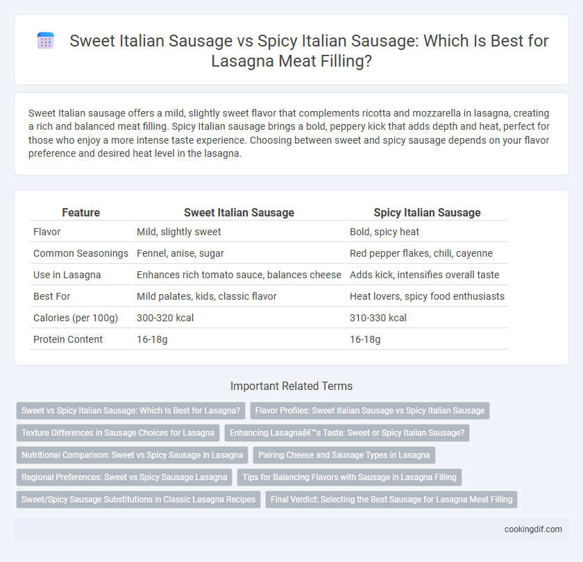 Sweet Italian Sausage vs Spicy Italian Sausage: Which Is Best for Lasagna Meat Filling?