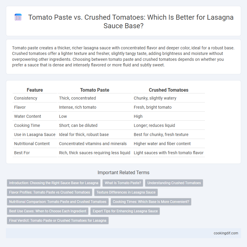 Tomato Paste vs. Crushed Tomatoes: Which Is Better for Lasagna Sauce Base?