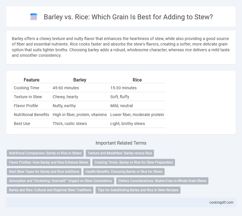 Barley vs. Rice: Which Grain Is Best for Adding to Stew?