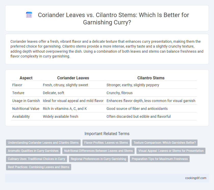 Coriander Leaves vs. Cilantro Stems: Which Is Better for Garnishing Curry?
