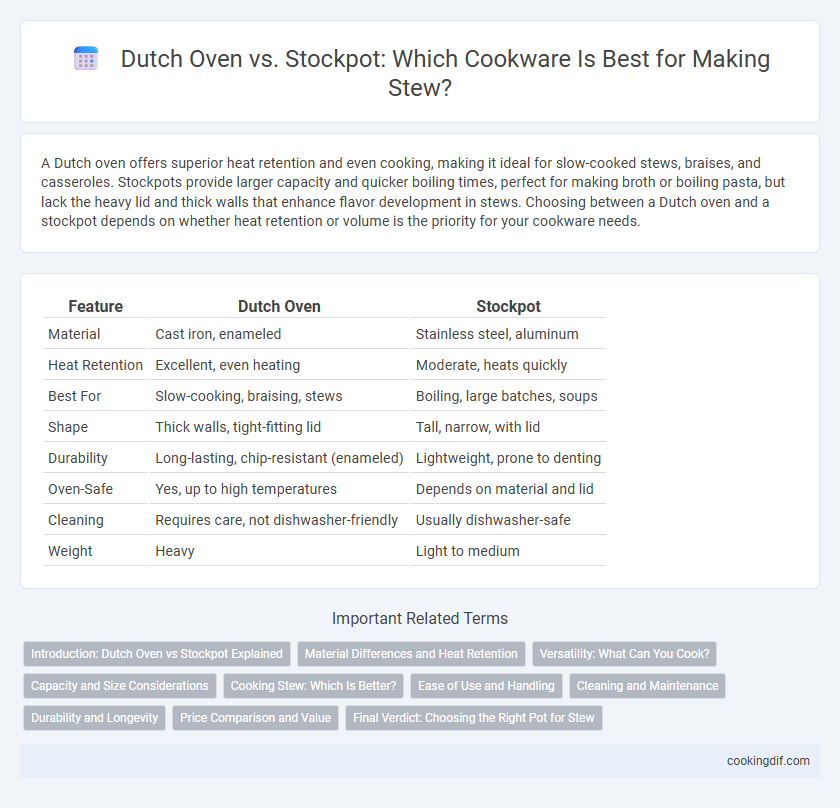 Dutch Oven vs. Stockpot: Which Cookware Is Best for Making Stew?