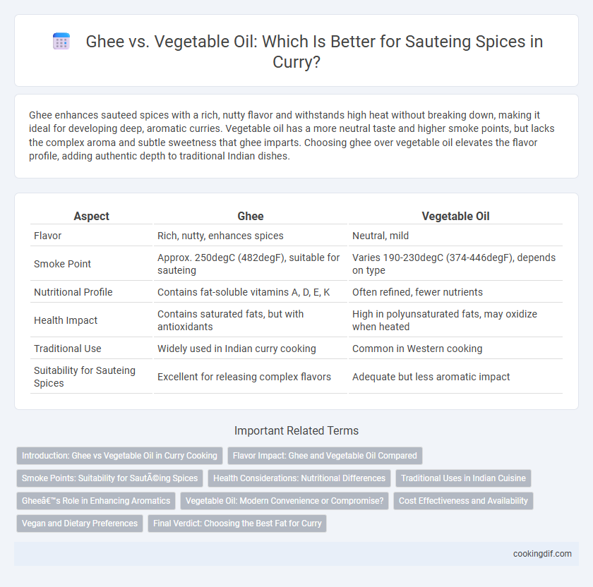 Ghee vs. Vegetable Oil: Which Is Better for Sauteing Spices in Curry?