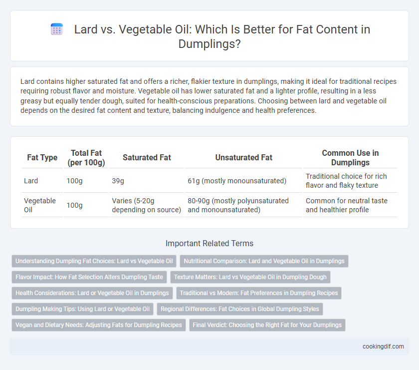 Lard vs. Vegetable Oil: Which Is Better for Fat Content in Dumplings?
