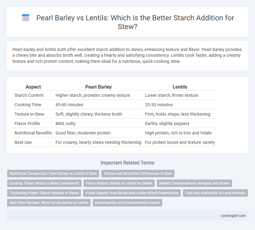 Pearl Barley vs Lentils: Which Is the Better Starch Addition for Stew?