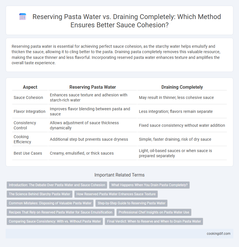 Reserving Pasta Water vs. Draining Completely: Which Method Ensures Better Sauce Cohesion?