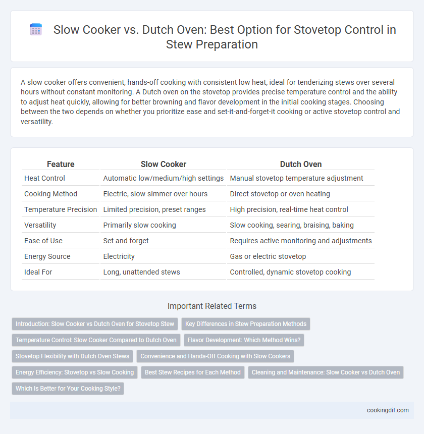 Slow Cooker vs. Dutch Oven: Best Option for Stovetop Control in Stew Preparation