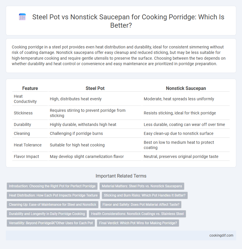 Steel Pot vs Nonstick Saucepan for Cooking Porridge: Which Is Better?